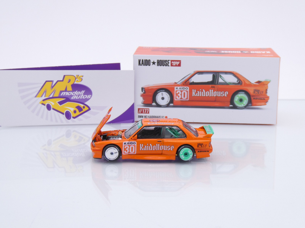 TSM MINI GT KHMG177 # BMW M3 E30 #30 " Kaido House - Jägermeister V1 " 1:64