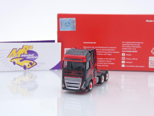 Herpa 318624 # Volvo FH GL 16 6x4 XL 3-achs 2020 Zugmaschine mit Schwerlastturm " schwarz " 1:87