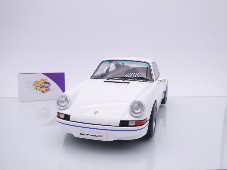 GT Spirit GT921 # Porsche 911 RS 2.7 Lightweight Baujahr 1973 " weiß-blau " 1:12
