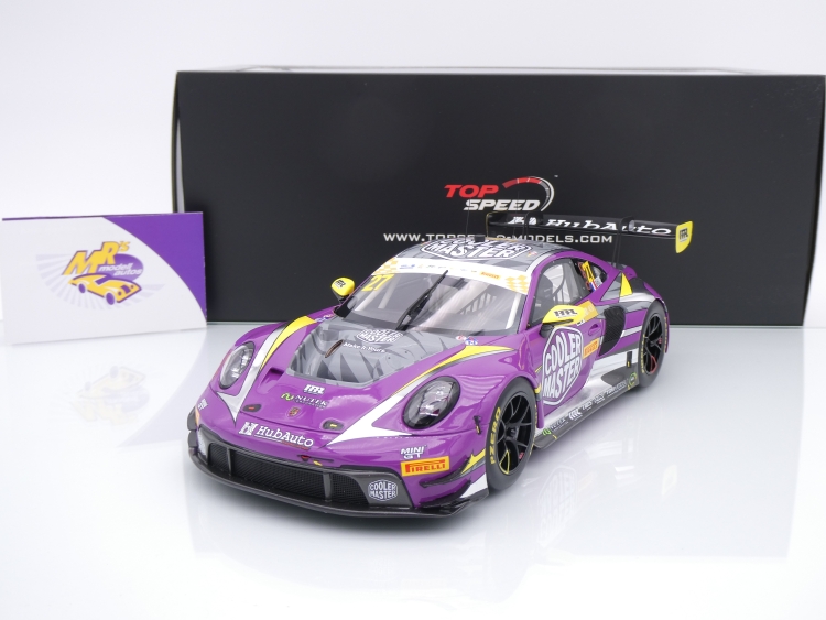 Top Speed TS0551 # Porsche 911 GT3 R #27 FIA GT World Cup Macau GP 2023 " HubAuto Racing - Kevin Estre " 1:18