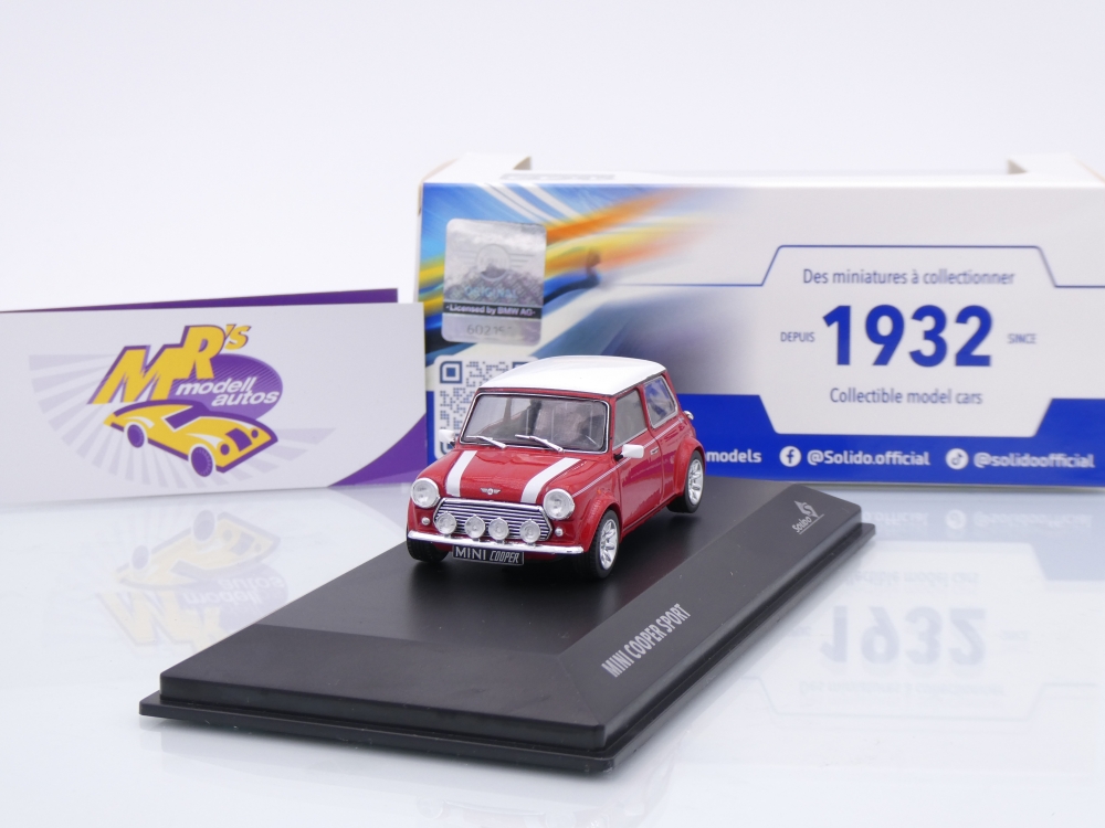 Solido S4316603 # Mini Cooper Sport Baujahr 1997 " rotmetallic-weiß " 1:43