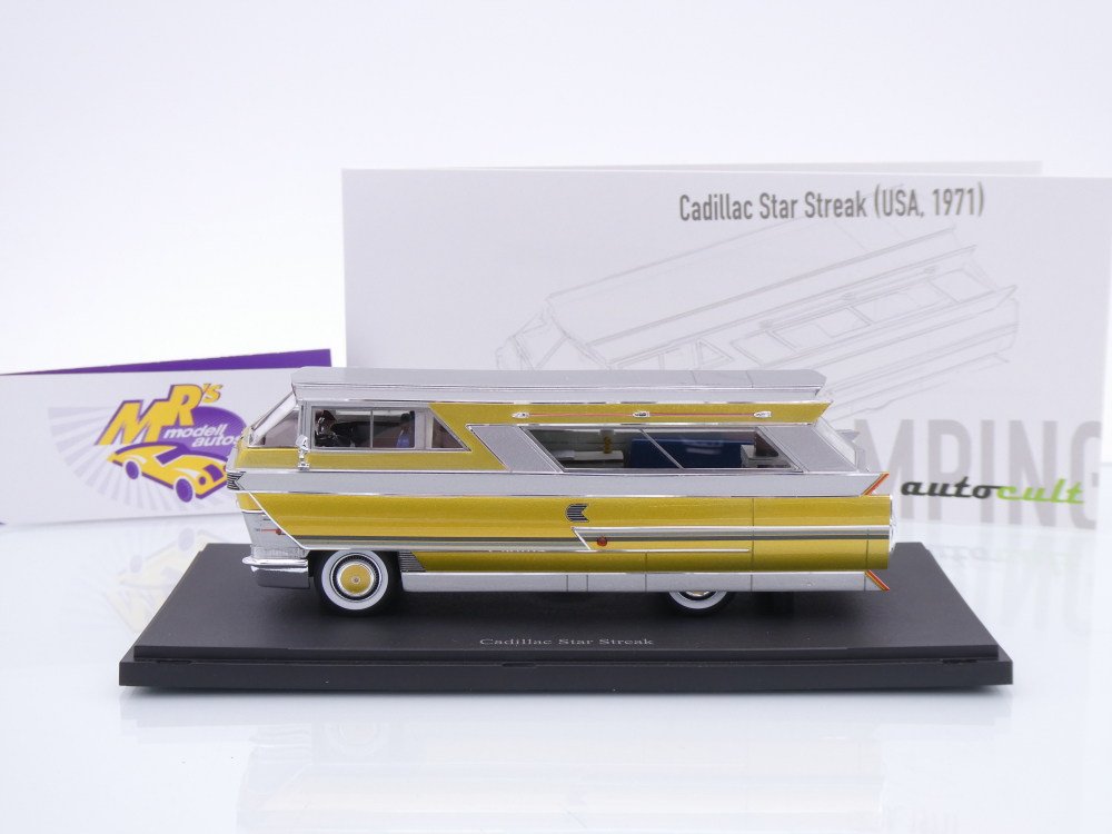 Autocult 09022 # Cadillac Star Streak Baujahr 1971 " goldmetallic-silber " 1:43