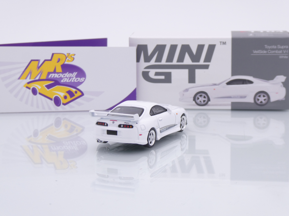 TSM MINI GT MGT01104-L # Toyota Supra MK4 (A80) Veilside Combat V-I 2014 LHD " White Pearl Metallic " 1:64