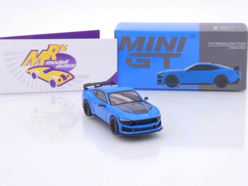 TSM MINI GT MGT01141-L # Ford Mustang Dark Horse Baujahr 2024 LHD " Grabber Blue " 1:64