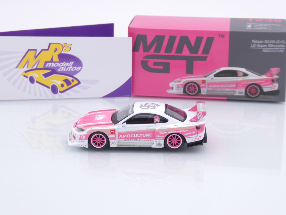 TSM MINI GT MGT01239-R # Nissan Silvia S15 LB Liberty Walk " Amoculture " 1:64