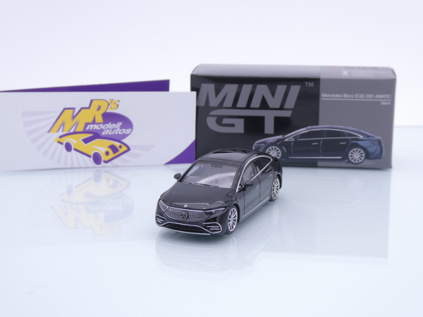 TSM MINI GT MGT00694-L # Mercedes-Benz EQS 580 4MATIC LHD " schwarzmetallic " 1:64