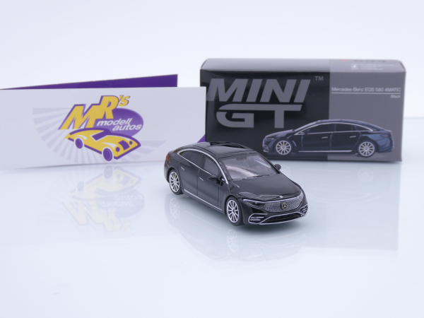 TSM MINI GT MGT00694-L # Mercedes-Benz EQS 580 4MATIC LHD " schwarzmetallic " 1:64