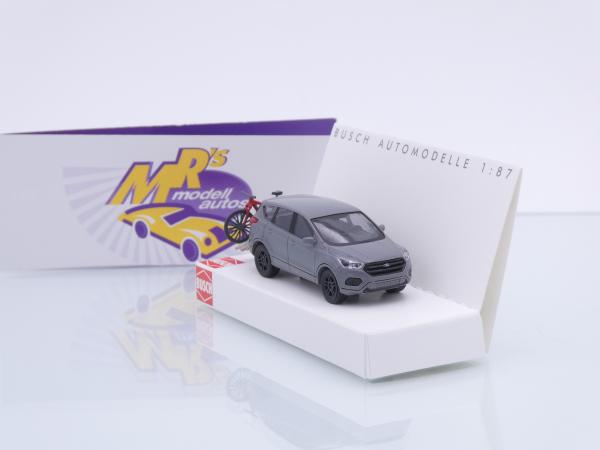 Busch 53528 # Ford Kuga mit Biketräger und Mountainbike " dunkelgrau " 1:87