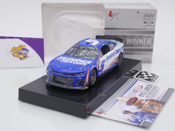 Lionel Racing WX52223HENKLB # Chevrolet Camaro ZL1 NASCAR 2022 " Kyle Larson - Hendrickcars.com Auto Club (Fontana) Race Winner " 1:24