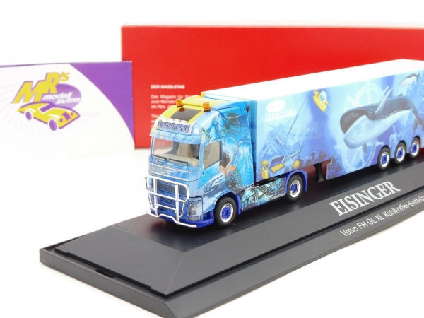 Modellino Herpa 313025 &ndash; Volvo FH Gl. Treno XL Con Cassone Refrigerato Eisinger &ndash; Scala 1:87 (H0) &ndash; Nuovo