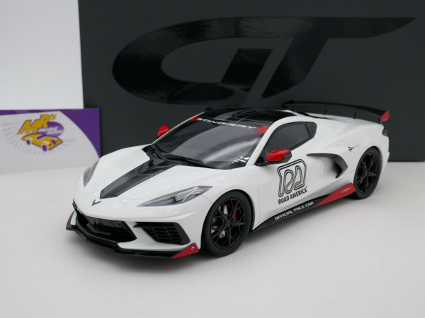 GT Spirit GT370 # Chevrolet Corvette C8 weiß " Pace Car IMSA America 2021 " 1:18