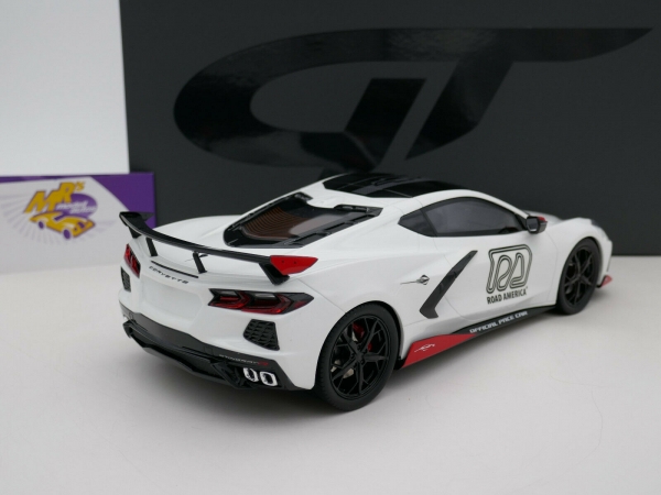 GT Spirit GT370 # Chevrolet Corvette C8 weiß " Pace Car IMSA America 2021 " 1:18