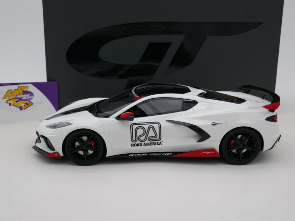GT Spirit GT370 # Chevrolet Corvette C8 weiß " Pace Car IMSA America 2021 " 1:18