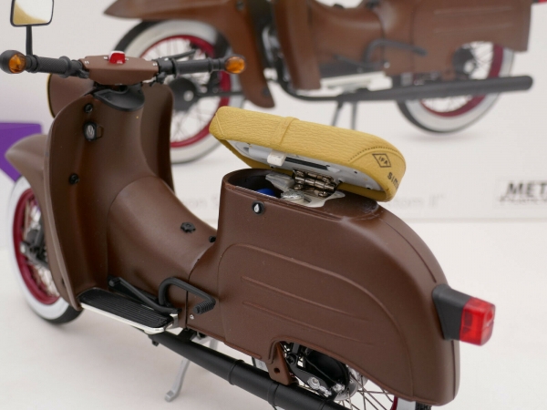Schuco 06636 # Simson Schwalbe KR51/1 Custom II " mattbraun " 1:10 Lim.Edi. 1000