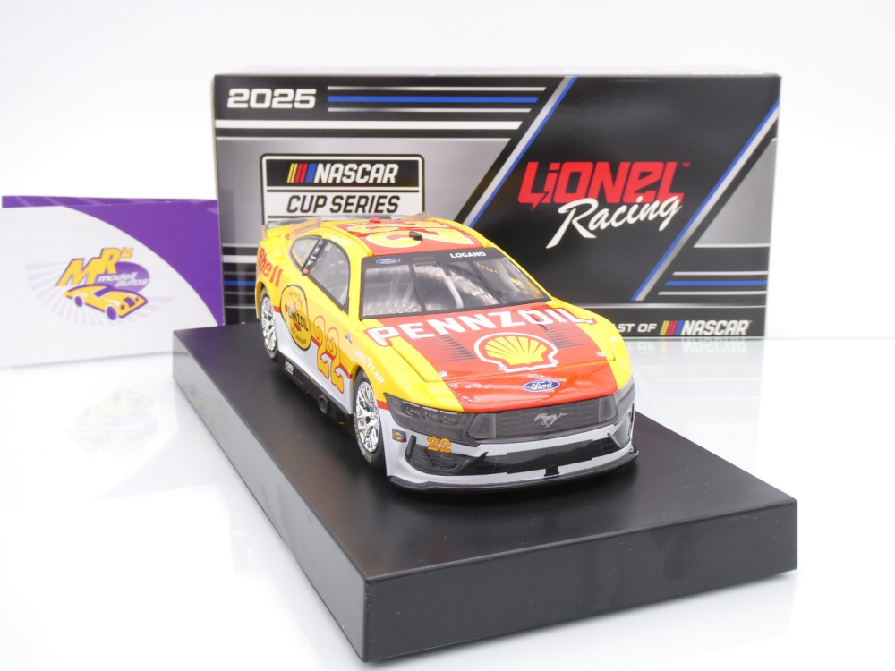 Lionel Racing C222523SHDJL # Ford Mustang NASCAR 2025 " Joey Logano - Shell / Pennzoil Throwback " 1:24
