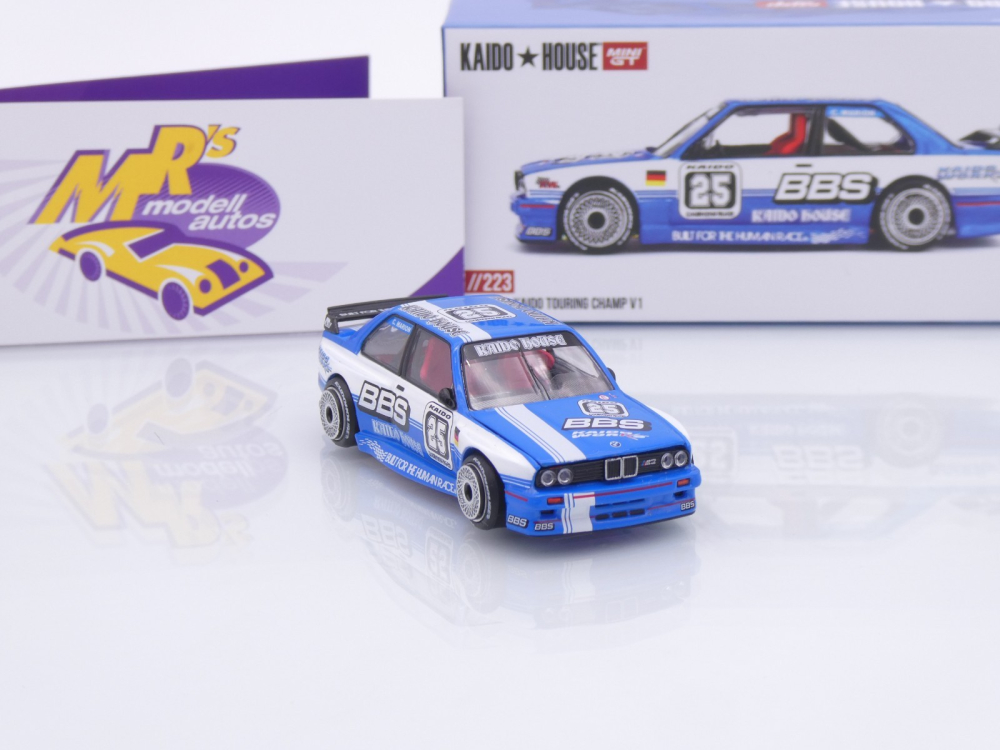 TSM MINI GT KHMG223 # BMW M3 E30 #25 " Kaido House - BBS Touring Champ V1 " 1:64