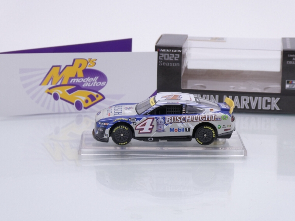 Lionel Racing CX42265BLEKH # Ford Mustang NASCAR 2022 " Kevin Harvick - Busch Light Beer Retro " 1:64