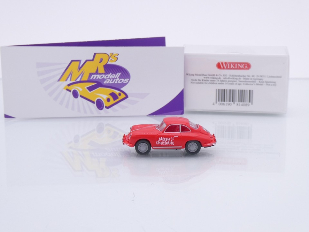 Wiking 0814 08 # Porsche 356 Coupe Baujahr 1961 rot " Weihnachtsmodell 2025 " 1:87