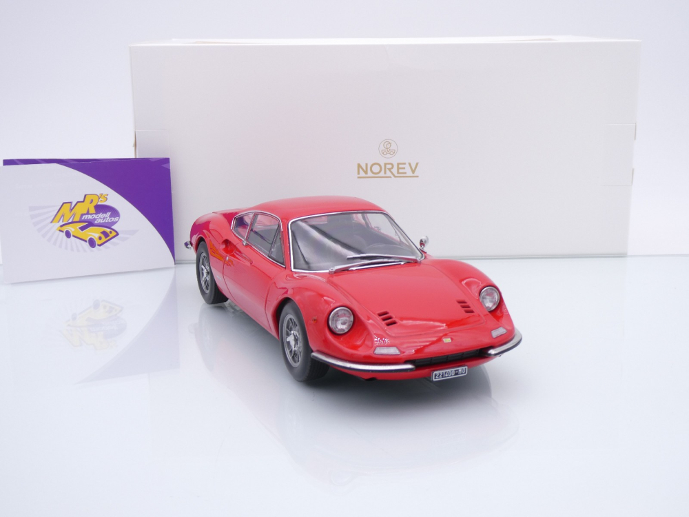 Norev 187800 # Ferrari Dino 246 GT Baujahr 1968 " Ferrarirot " 1:18