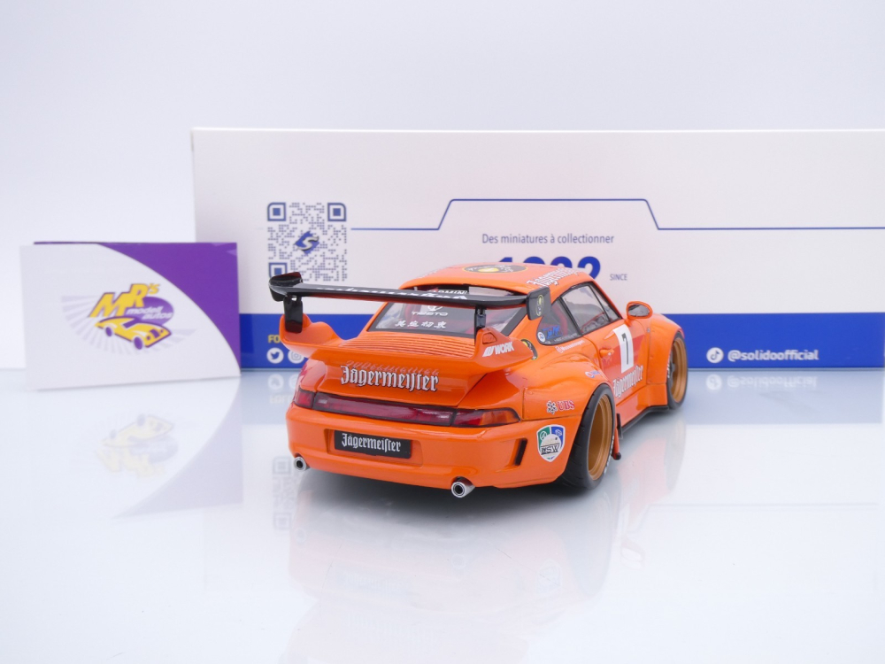 Solido S1808506 # Porsche 911 (993) RWB Rauh-Welt Baujahr 2020 " Jägermeister " 1:18
