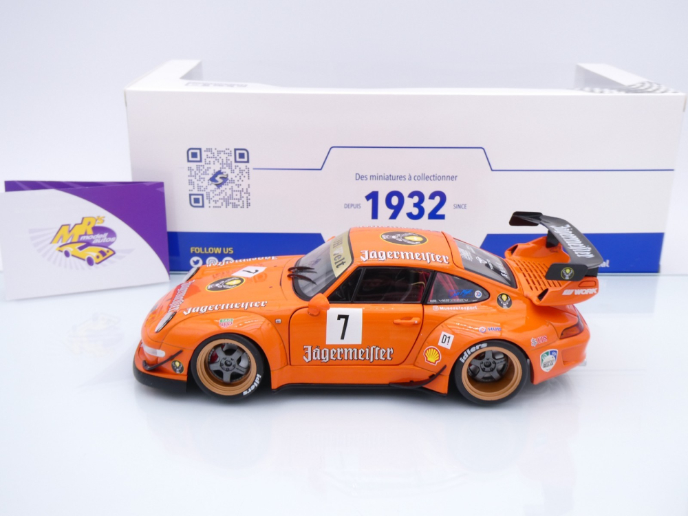 Solido S1808506 # Porsche 911 (993) RWB Rauh-Welt Baujahr 2020 " Jägermeister " 1:18