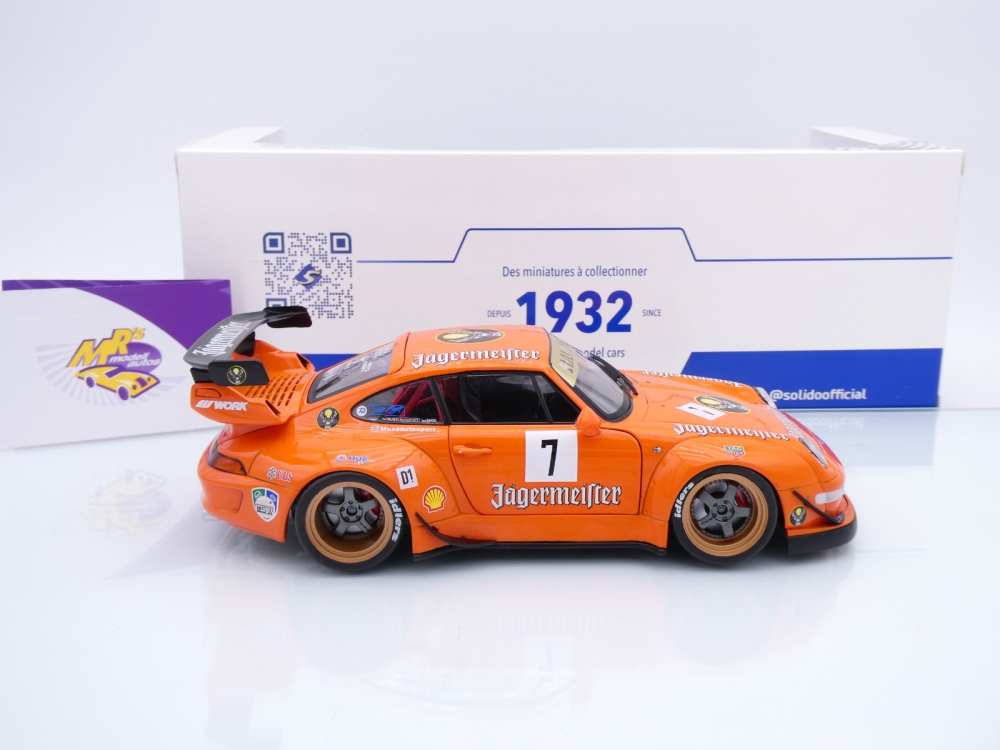 Solido S1808506 # Porsche 911 (993) RWB Rauh-Welt Baujahr 2020 " Jägermeister " 1:18