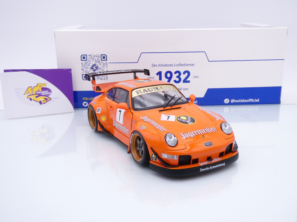 Solido S1808506 # Porsche 911 (993) RWB Rauh-Welt Baujahr 2020 " Jägermeister " 1:18