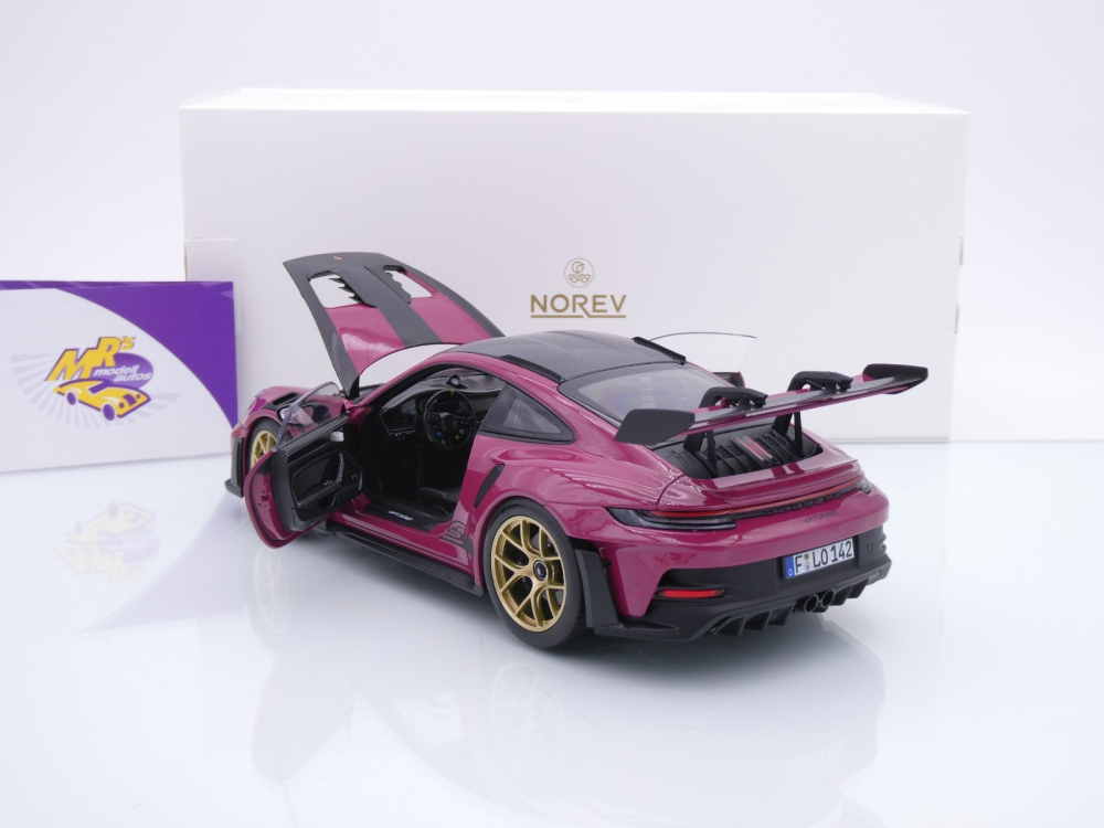 Norev 187370 # Porsche 911 GT3 RS Weissach Package Baujahr 2022 " sternrubin-carbon " 1:18