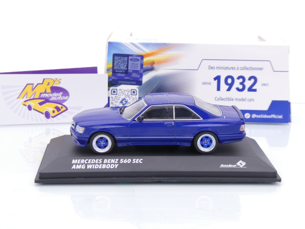 Solido S4310907 # Mercedes-Benz 560 SEC AMG Baujahr 1985 " Linariteblaumetallic " 1:43