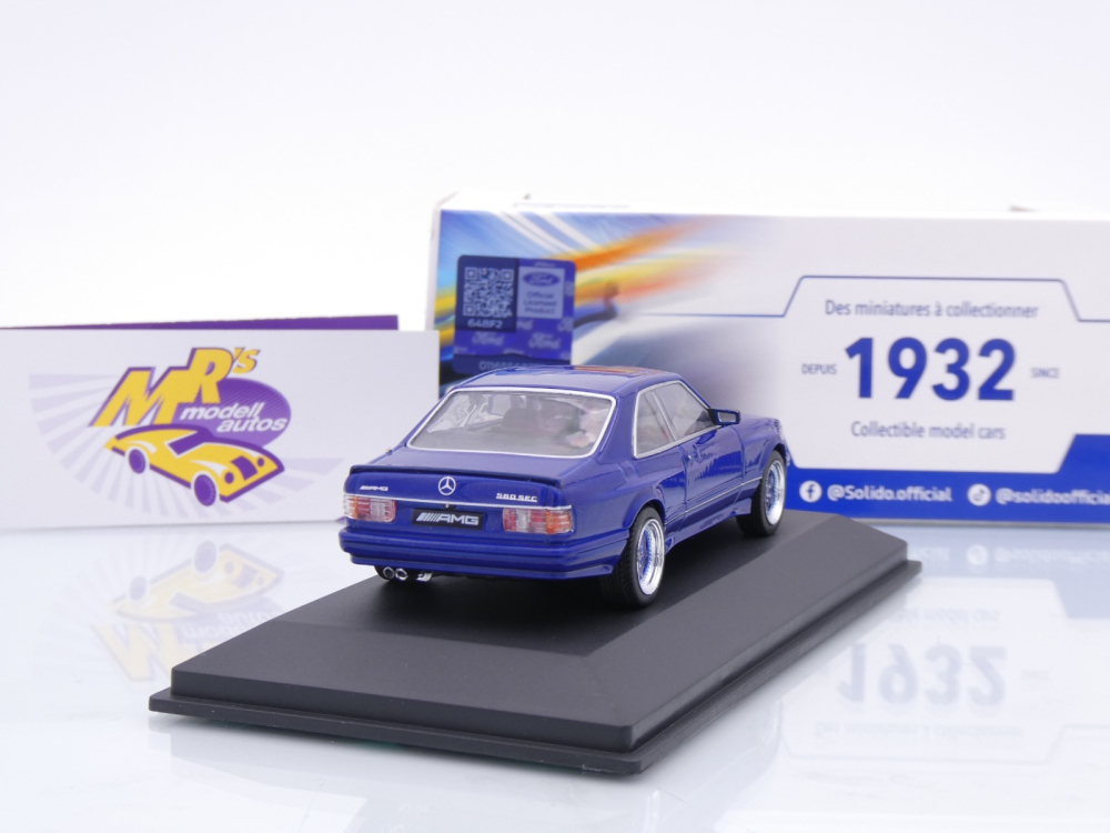 Solido S4310907 # Mercedes-Benz 560 SEC AMG Baujahr 1985 " Linariteblaumetallic " 1:43