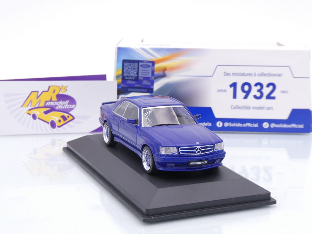 Solido S4310907 # Mercedes-Benz 560 SEC AMG Baujahr 1985 " Linariteblaumetallic " 1:43