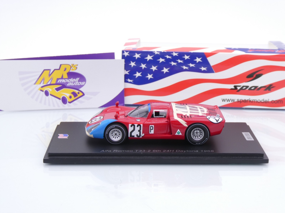 Spark US378 # Alfa Romeo T33-2 #23 24h Daytona 1968 " Andretti - Bianchi " 1:43