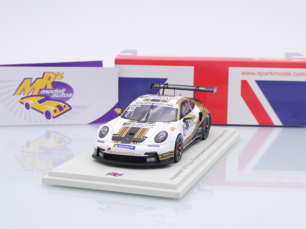 Spark UK025 # Porsche 911 GT3 #42 Carrera Cup UK Champion 2024 " G. Gamble " 1:43