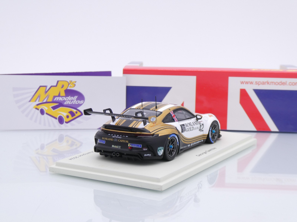 Spark UK025 # Porsche 911 GT3 #42 Carrera Cup UK Champion 2024 " G. Gamble " 1:43