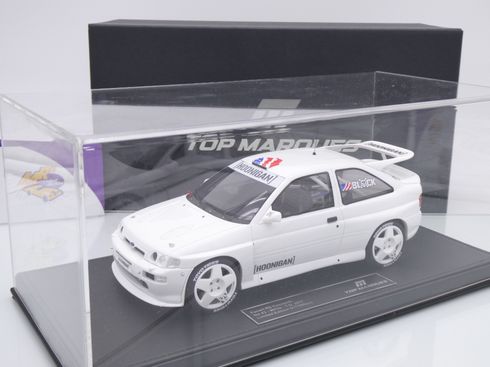 Top Marques TOP147A # Ford Escort RS Cosworth weiß #43 " Ken Block Hoonigan " 1:18