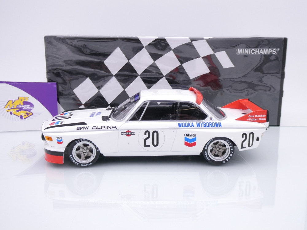Minichamps 155732620 # BMW Alpina 3.0 CSL #20 24h Spa 1973 " Brun Kocher " 1:18
