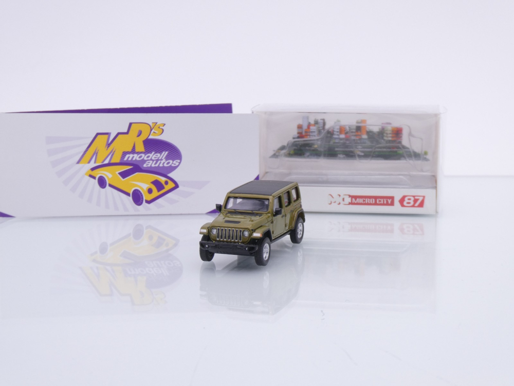 Micro City / Herpa 87MC000014 # Jeep Wrangler Baujahr 2017 " olivegrün " 1:87