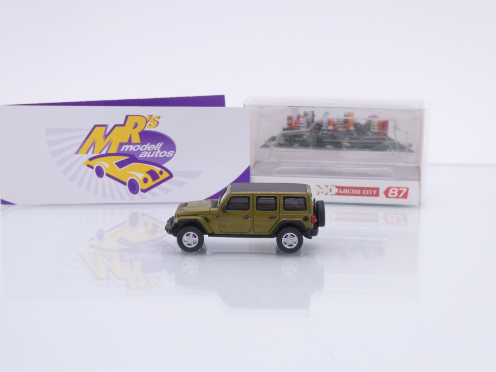 Micro City / Herpa 87MC000014 # Jeep Wrangler Baujahr 2017 " olivegrün " 1:87