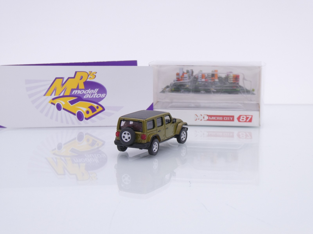 Micro City / Herpa 87MC000014 # Jeep Wrangler Baujahr 2017 " olivegrün " 1:87