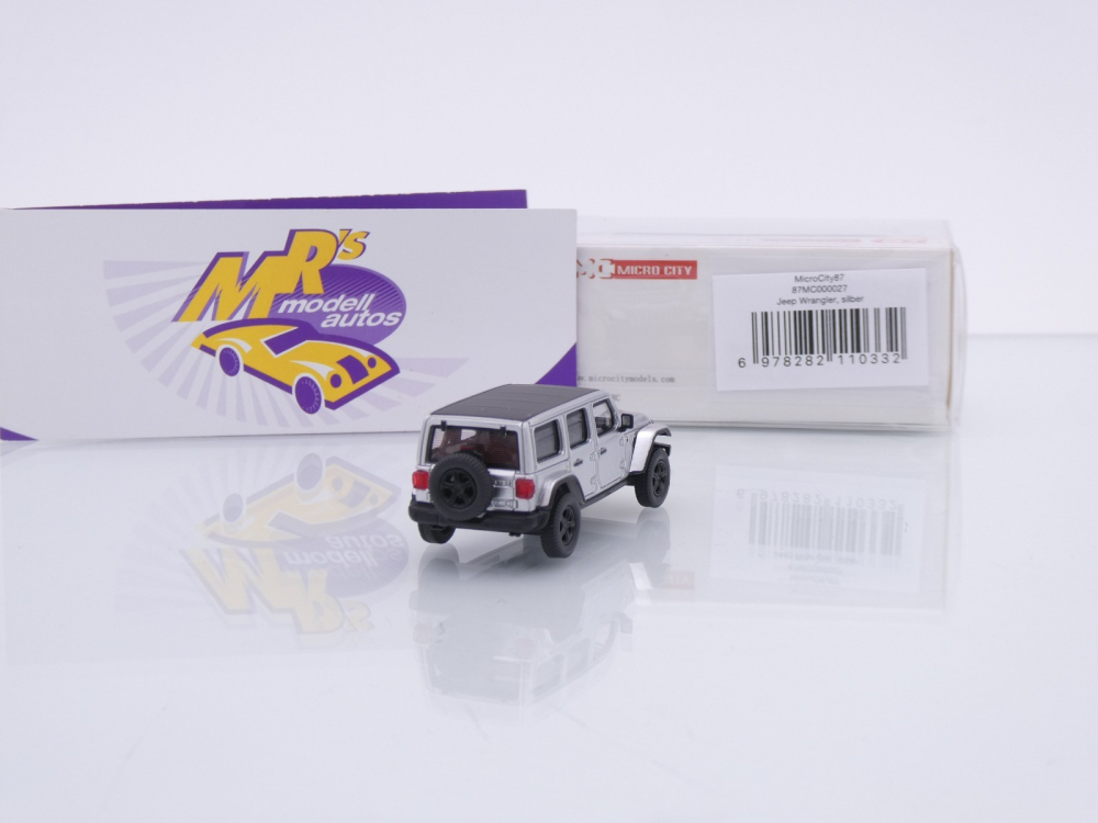 Micro City / Herpa 87MC000027 # Jeep Wrangler Baujahr 2017 " chromsilber " 1:87