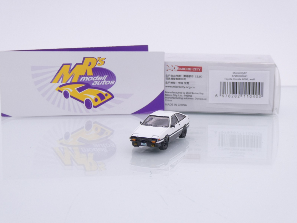 Micro City / Herpa 87MC000041 # Toyota Corolla AE86 Baujahr 1983 " weiß-schwarz " 1:87