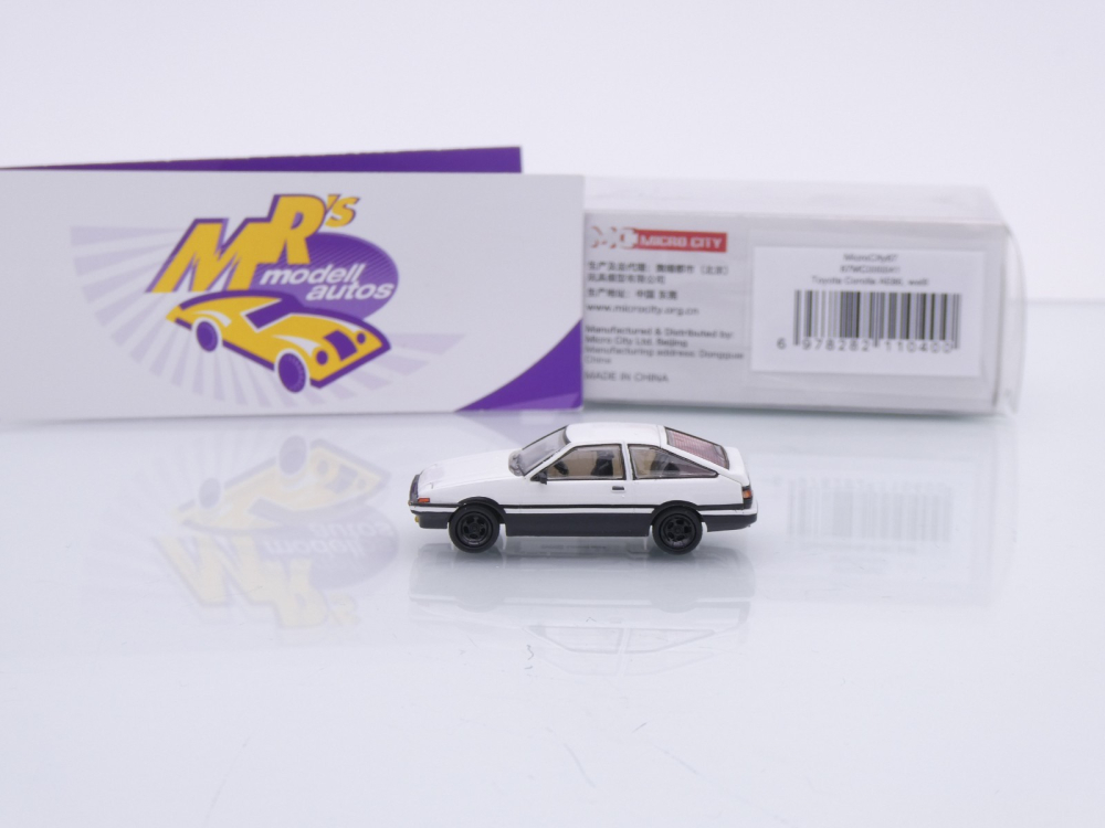 Micro City / Herpa 87MC000041 # Toyota Corolla AE86 Baujahr 1983 " weiß-schwarz " 1:87