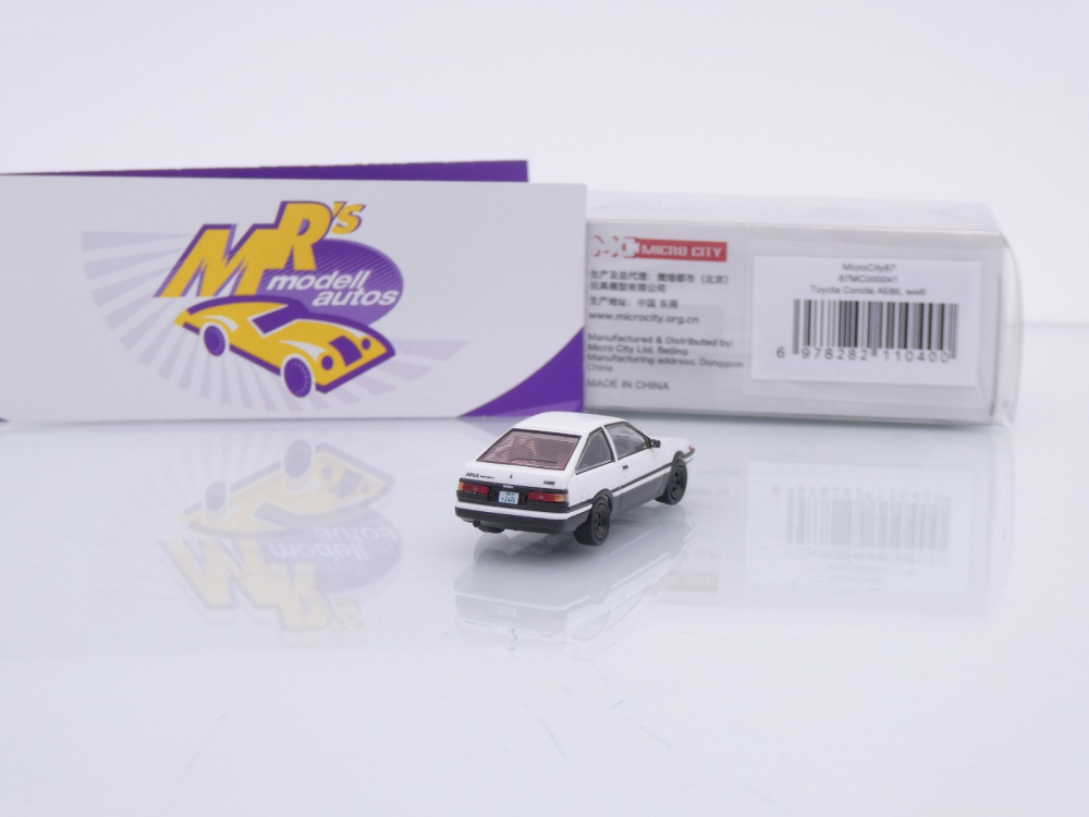 Micro City / Herpa 87MC000041 # Toyota Corolla AE86 Baujahr 1983 " weiß-schwarz " 1:87
