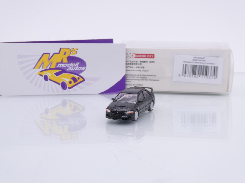 Micro City / Herpa 87MC000038 # Mitsubishi Lancer Evo 9 Baujahr 2005 " schwarz " 1:87