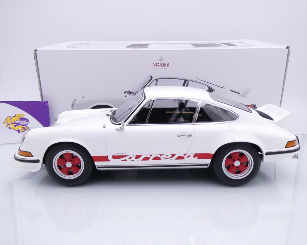 Norev 127514 # Porsche 911 Carrera RS 2.7 Coupe Baujahr 1972 " weiß-rot " 1:12