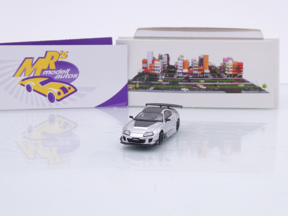 Micro City / Herpa 87MC000017 # Toyota Supra Baujahr 1993-2002 " silber-schwarz " 1:87