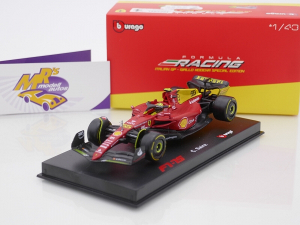 Bburago 18-36831SA # Ferrari F1-75 Nr.55 4th Italien F1 GP 2022 " Carlos Sainz Jr. " 1:43