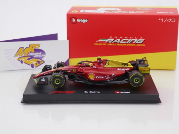 Bburago 18-36831SA # Ferrari F1-75 Nr.55 4th Italien F1 GP 2022 " Carlos Sainz Jr. " 1:43
