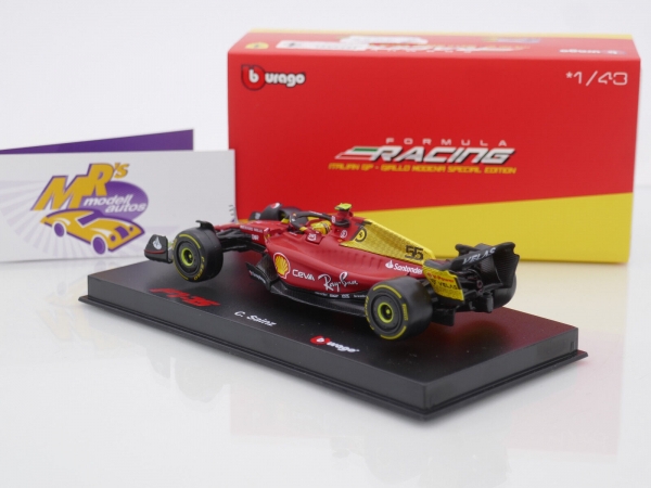 Bburago 18-36831SA # Ferrari F1-75 Nr.55 4th Italien F1 GP 2022 " Carlos Sainz Jr. " 1:43