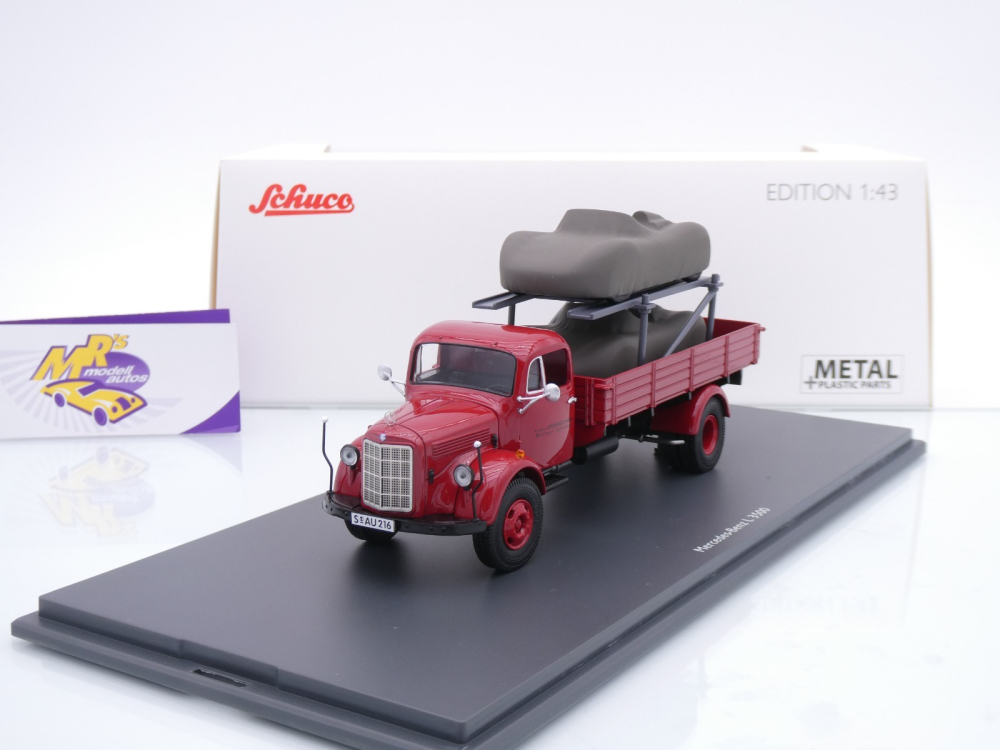Schuco 07236 # Mercedes-Benz L 3500 Baujahr 1960 " Porsche Renndienst " mit Ladung 1:43